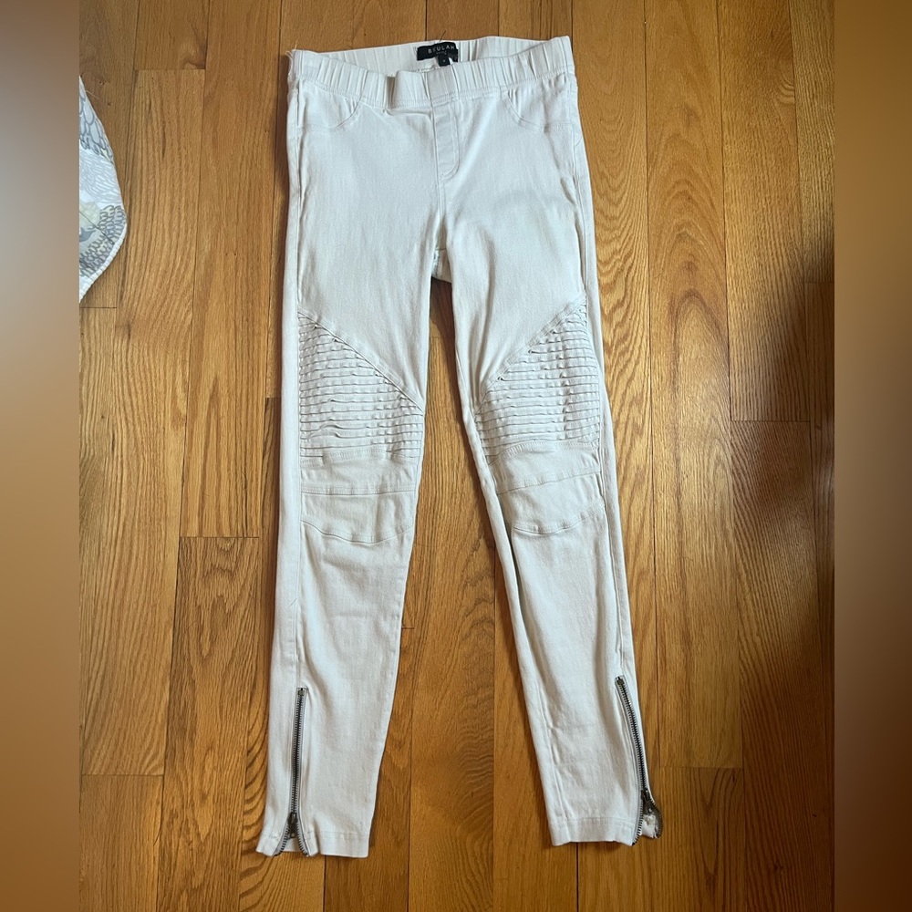 Cream Moto joggers
